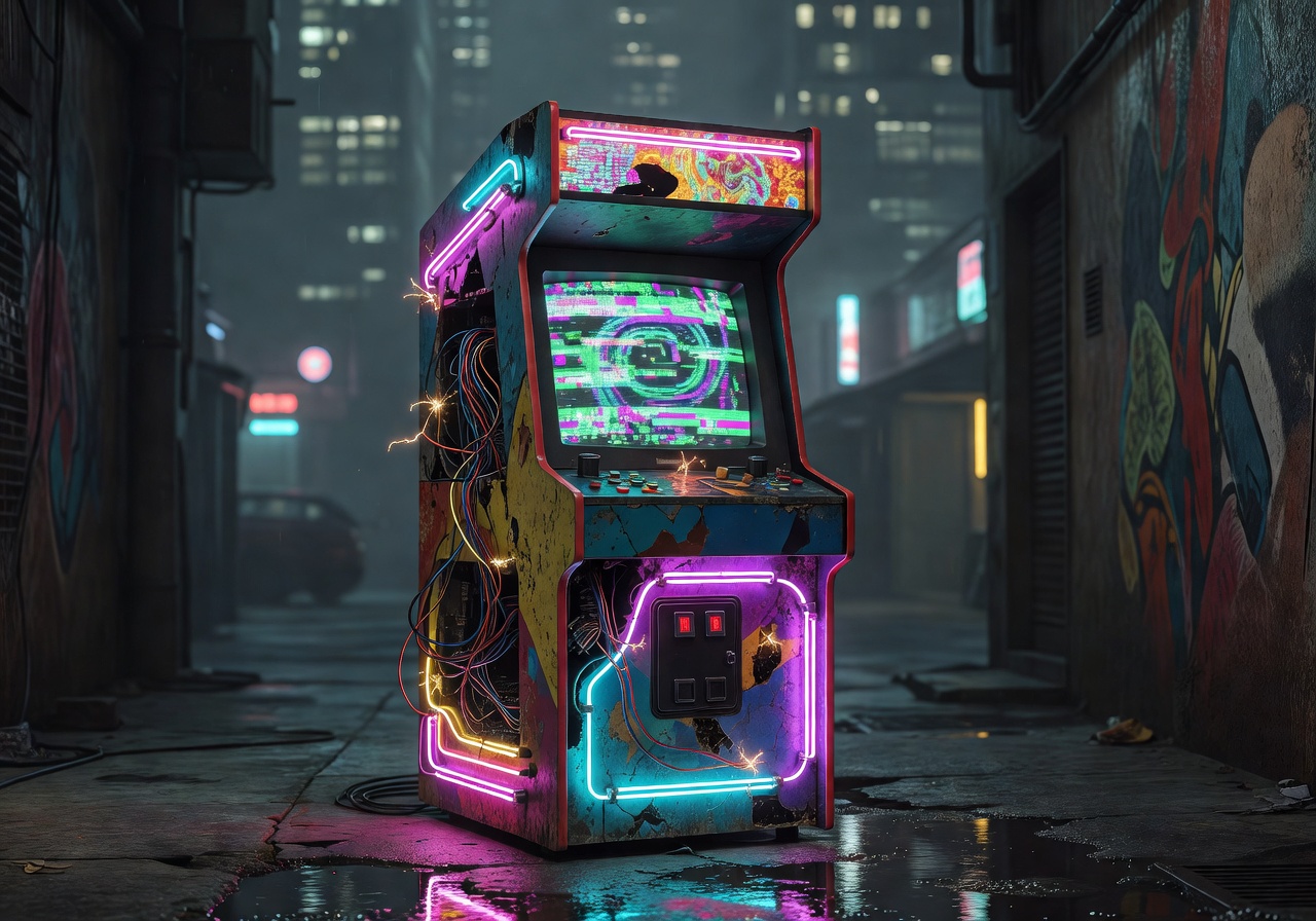 Cyberpunk Retro Gaming Element